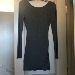 Dark grey soft fitted dress